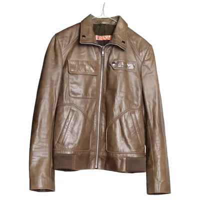 Läderjacka (Brun) från Kbayashi Skinn, Polyester