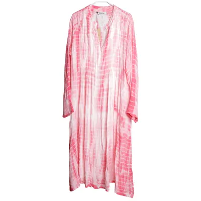 Dress (Pink, White) from Vanting Viscose