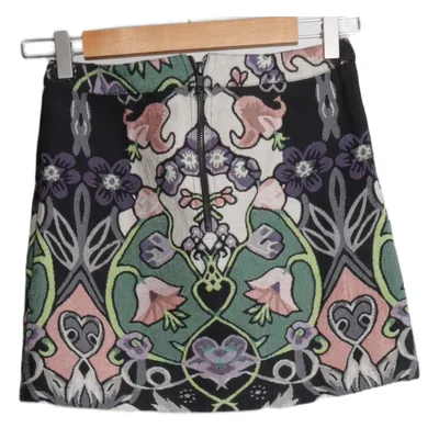 Nederdel (Sort, Flerfarvet) fra Topshop Bomuld, Polyester, Viscose
