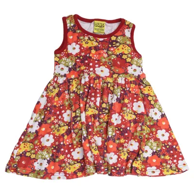 Klänning (Röd, Flerfärgad) från Duns Ekologisk bomull