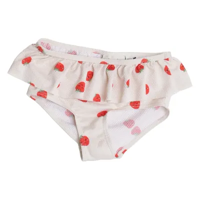 Bikiniunterteil (Weiß, Rot) von Minories Elasthan, Polyester