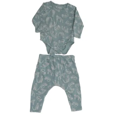 Set (Faura Pants Green Bay AOP Leoline) från Soft Gallery Elastan, Ekologisk bomull