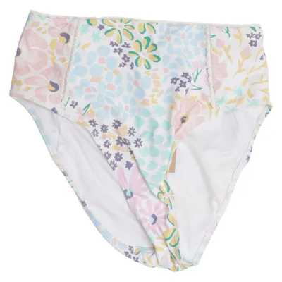 Bikini bottom (White, Multicolored) from By Malina Beach Elastane, Nylon, Recycled polyester