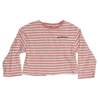 Langærmet t-shirt (Pink, Hvid) fra The New Society Økologisk bomuld
