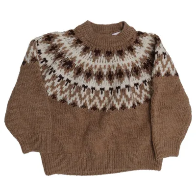 Pull-over (Marron, Blanc, Multicolore) de Zara Acrylique, Polyamide, Polyester
