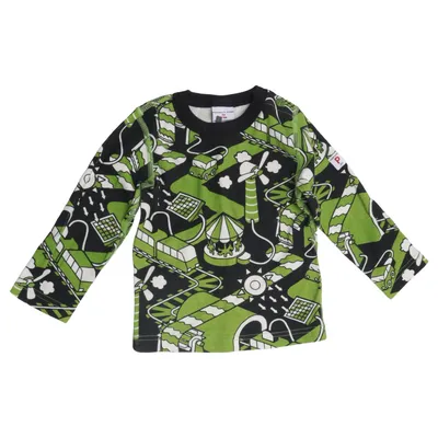 Long sleeve T-shirt (Green, Black, White) from Polarn O. Pyret Organic cotton