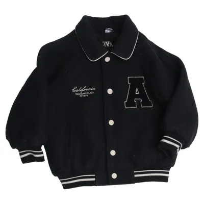Collegejacka (Svart, Vit) från Zara Polyester, Ull