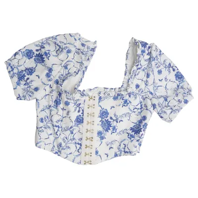 Crop top (Blå, Vit) från Meshki Elastan, Polyester