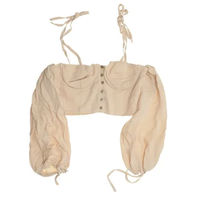 Crop top (Beige) fra Tularosa Linned, Tencel, Viscose