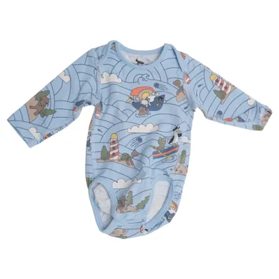 Body (Blå, Flerfarvet) fra Polarn O. Pyret Elastan, Økologisk bomuld