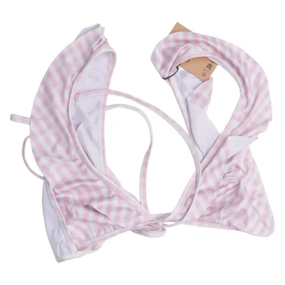 Bikiniöverdel (Rosa, Vit)
