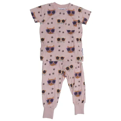 Pyjamasz (Pink, Flerfarvet) fra Geggamoja Bambus, Elastan, Økologisk bomuld