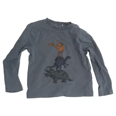 Langærmet t-shirt (Blå) fra Minymo Elastan, Økologisk bomuld