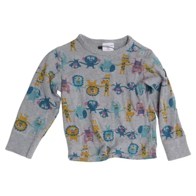 Långärmad t-shirt (Grå, Flerfärgad) från Polarn O. Pyret Bomull