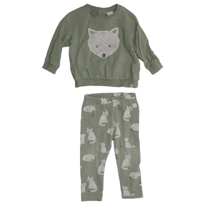 Set (Grön) från Lindex Baby Bomull, Elastan