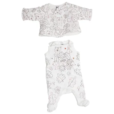 Set (White, Multicolored) from Au Pareil Au Même Cotton
