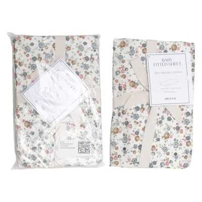 Dra-på-lakan (Vit, Flerfärgad) från H&M Home Ekologisk bomull