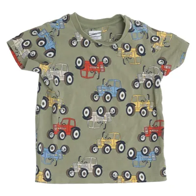 T-shirt (Grön, Flerfärgad) från Polarn O. Pyret Elastan, Ekologisk bomull