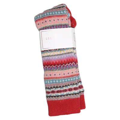Knit socks (Red, Multicolored) from Indigo Acrylic, Alpaca wool, Polyamide, Polyester