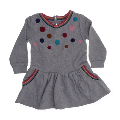 Dress (Gray, Multicolored) from Happy Girls Cotton, Polyester