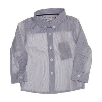 Buttondown-skjorta (Vit, Blå) från Name It Minimize Bomull