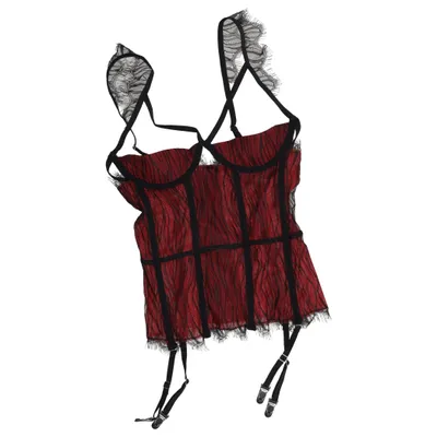 Bustier (Rouge, Noir) de Obsessive Élasthane, Polyamide