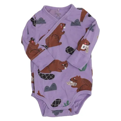 Body (Lila, Brun) från Lindex Baby Bomull, Elastan