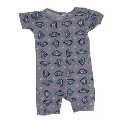Barboteuse (Gris, Bleu, Blanc) de Superman Coton biologique, Viscose