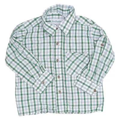 Shirt (Green, Blue, White) from Isar-Trachten Cotton