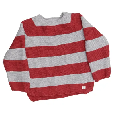 Strickpullover (Rot, Grau) von Zara Knitwear Baumwolle