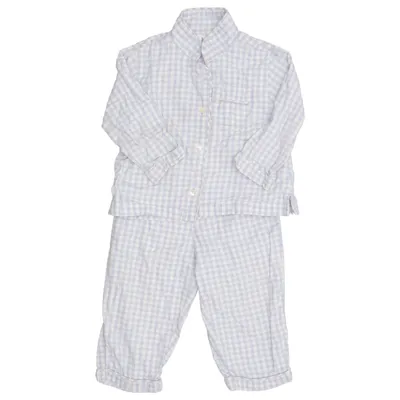 Pyjamasz (Blå, Hvid) fra LaLaBy Økologisk bomuld