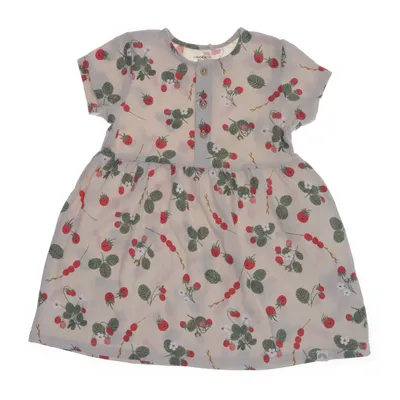 Jurk (Beige, Meerkleurig) van Lindex Baby Katoen, Elastaan