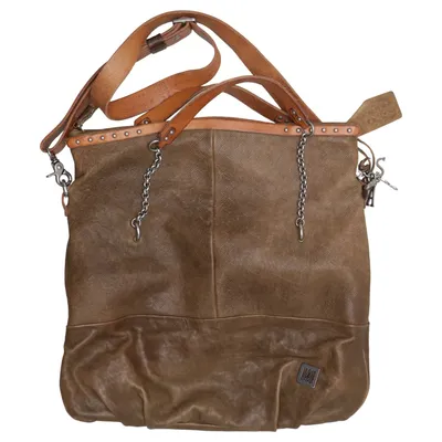 Shoulder-bag (Brown) from A.S.98 Cotton, Leather, Polyester