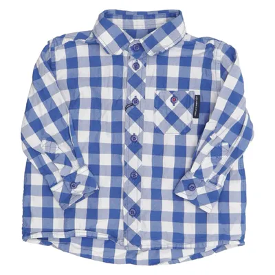 Shirt (Blue, White) from Polarn O. Pyret Cotton