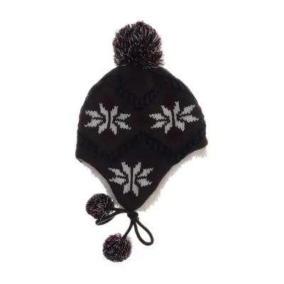 Bobble hat (Brown, White, Red) from Hotwind Acrylic, Polyester