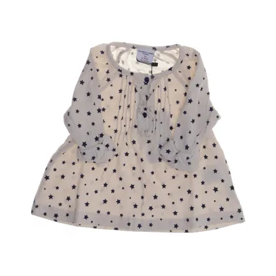 Henley T-shirt (Beige, Blå) fra Polarn O. Pyret Bomuld, Elastan
