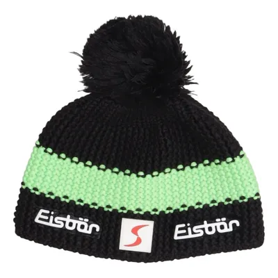Bonnet à pompon (Noir, Vert) de Eisbär Acrylique, Polyester, Laine