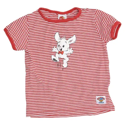 T-shirt (Rood, Wit) van Bamses Värld Katoen, Elastaan