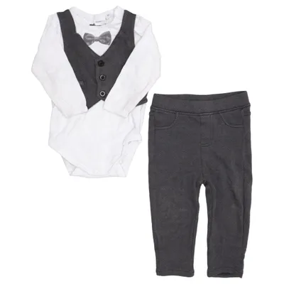 Body (Grå, Vit) från MyWear Baby Bomull, Elastan, Polyester