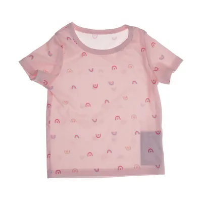 T-shirt (Roze, Meerkleurig) Elastaan, Polyester