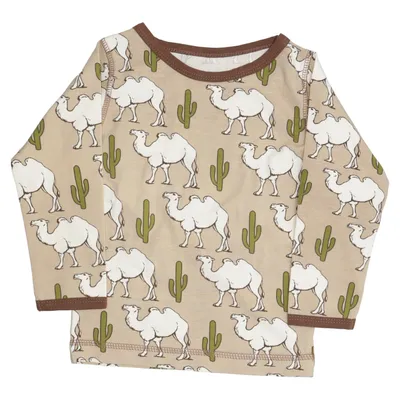 Long sleeve T-shirt (Beige, Multicolored) from Snoozy Scandinavia Cotton, Elastane