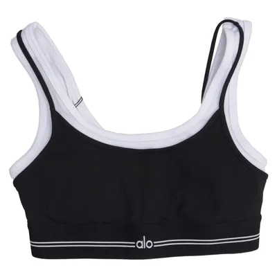 Sport-bh (Zwart, Wit) van Alo Yoga Elastaan, Nylon, Polyester