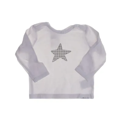 Lange mouwen shirt (Wit) van Noppies Baby Elastaan, Organisch katoen