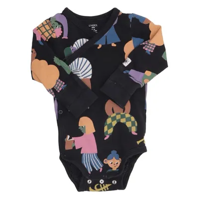 Romper (Zwart, Meerkleurig) van Lindex Baby Katoen, Elastaan
