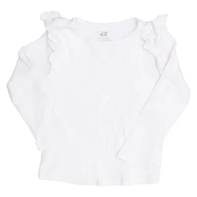 Lange mouwen shirt (Wit) van H&M Katoen, Elastaan