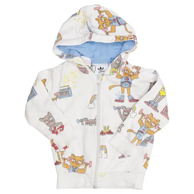 Hoodie (White, Multicolored) from Adidas Mini Rodini Organic cotton, Recycled polyester