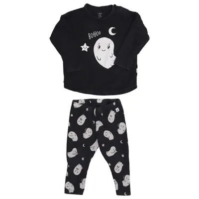 Pyjama (Zwart, Grijs) van Lindex Baby Katoen, Elastaan