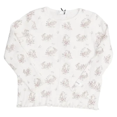 Langærmet t-shirt (Hvid, Flerfarvet) fra Newbie by KappAhl Bomuld, Elastan