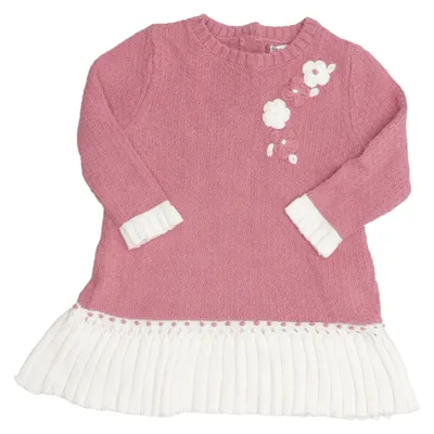 Dress (Pink, White) from Max Studio Acrylic, Cotton