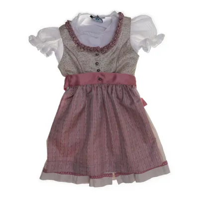 Dirndl (Rosa, Beige, Vit) från Isar-Trachten Bomull, Polyester